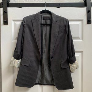 BCBG Dark Grey Pinstripe Blazer